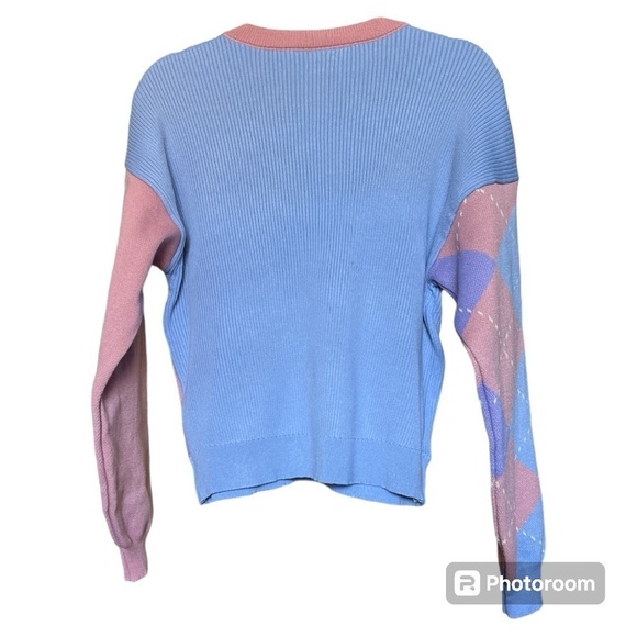 Daisy Street - ASOS patchwork pastel relaxed knitted sweater size Small - Picture 7 of 8
